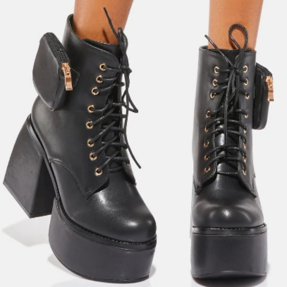 READY FOR WHATEVER   Platform Boots  ( BRAND NEW !!!! )